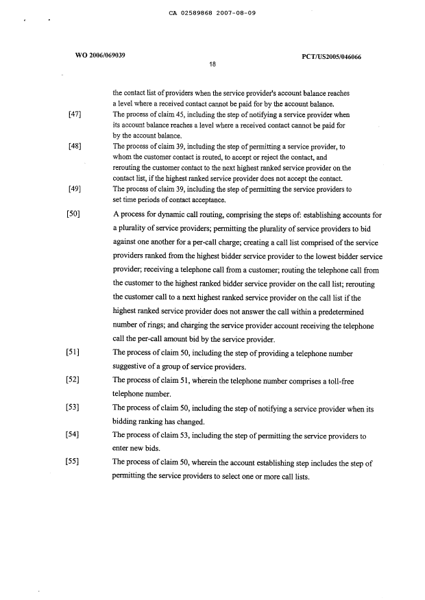 Document de brevet canadien 2589868. Poursuite-Amendment 20070809. Image 2 de 7