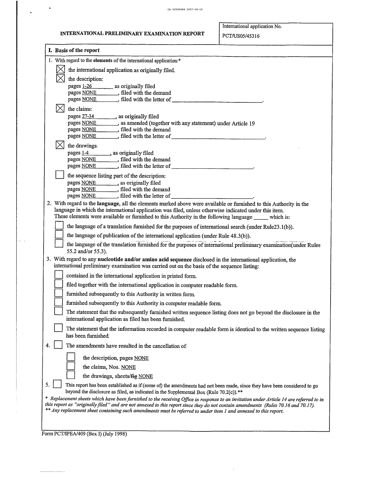 Document de brevet canadien 2590684. PCT 20070615. Image 2 de 3