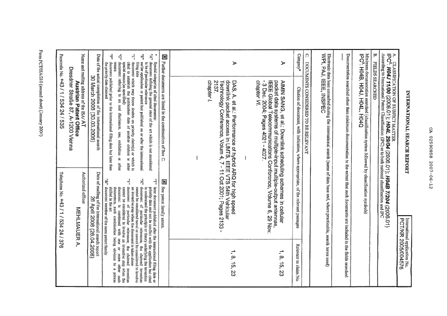 Document de brevet canadien 2590858. PCT 20070612. Image 1 de 3