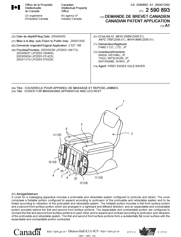 Canadian Patent Document 2590893. Cover Page 20070829. Image 1 of 1