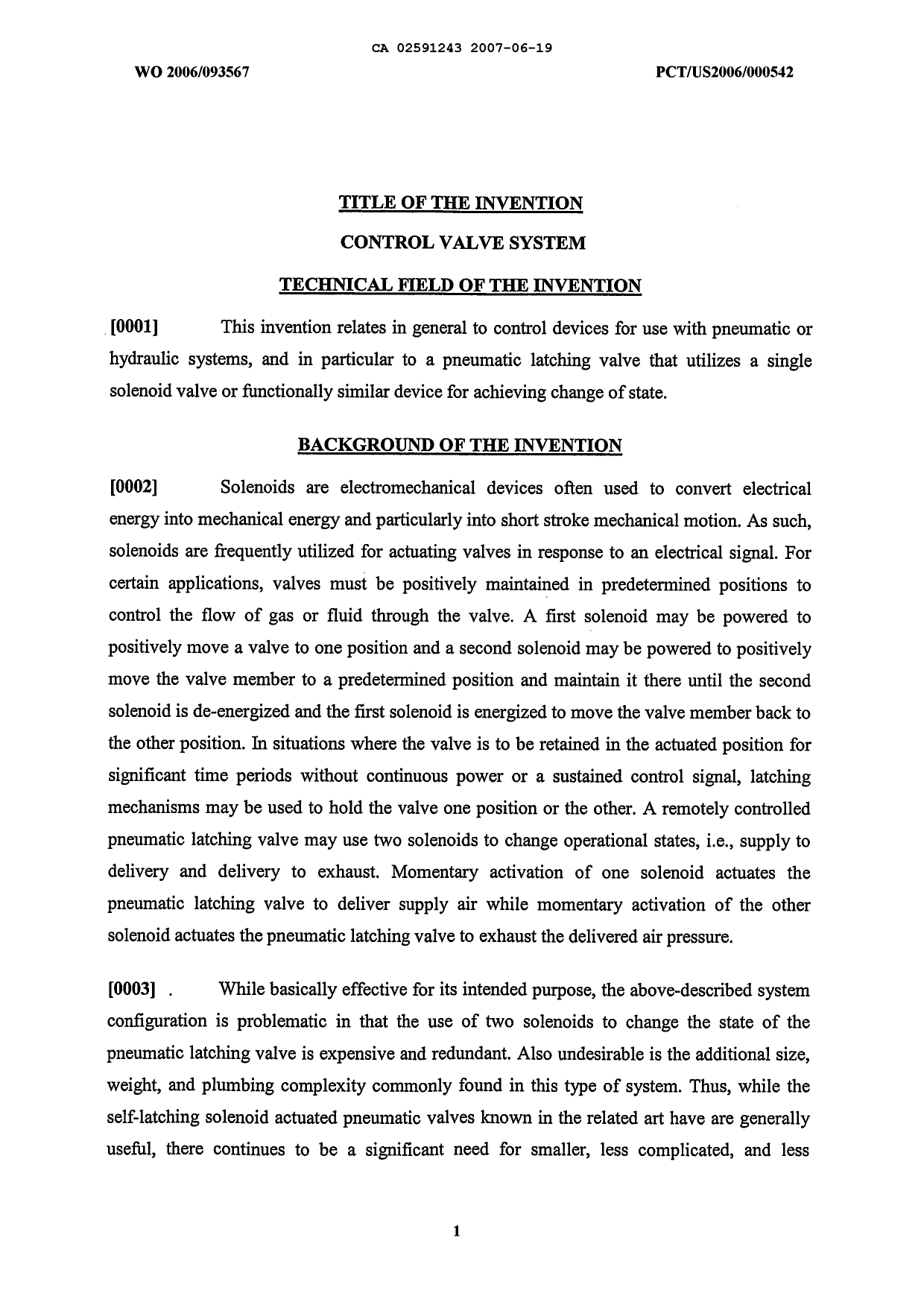 Document de brevet canadien 2591243. Description 20070619. Image 1 de 8