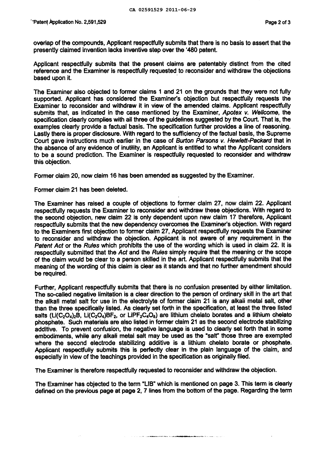 Canadian Patent Document 2591529. Prosecution-Amendment 20110629. Image 2 of 10