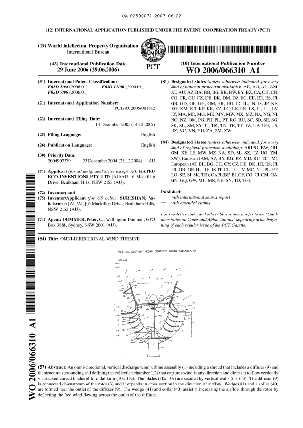 Document de brevet canadien 2592077. Abrégé 20070622. Image 1 de 1