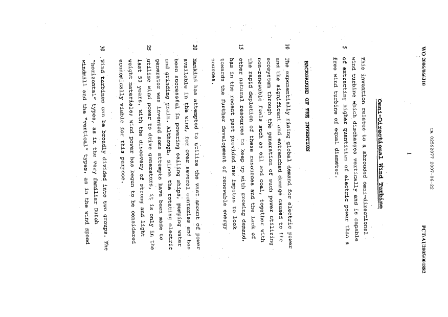 Document de brevet canadien 2592077. Description 20070622. Image 1 de 35