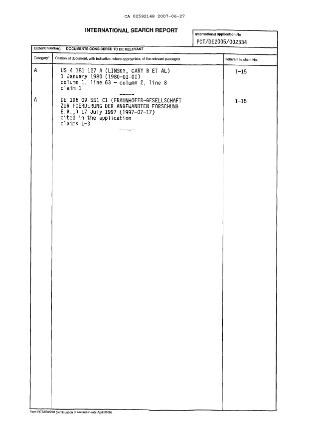 Document de brevet canadien 2592148. PCT 20061227. Image 2 de 5