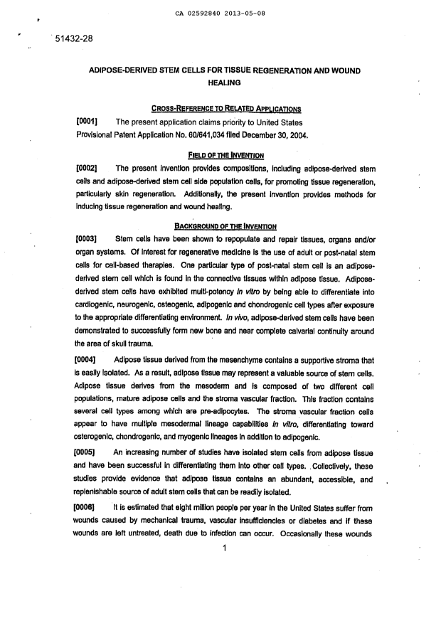 Document de brevet canadien 2592840. Description 20140717. Image 1 de 26