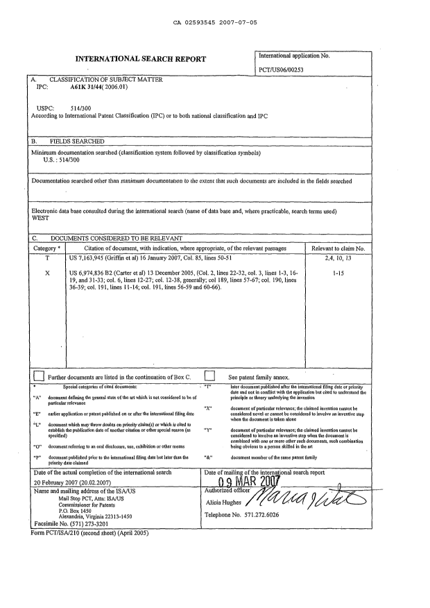 Document de brevet canadien 2593545. PCT 20070705. Image 1 de 1