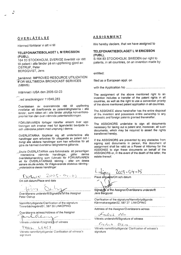 Document de brevet canadien 2593845. Cession 20071024. Image 2 de 2