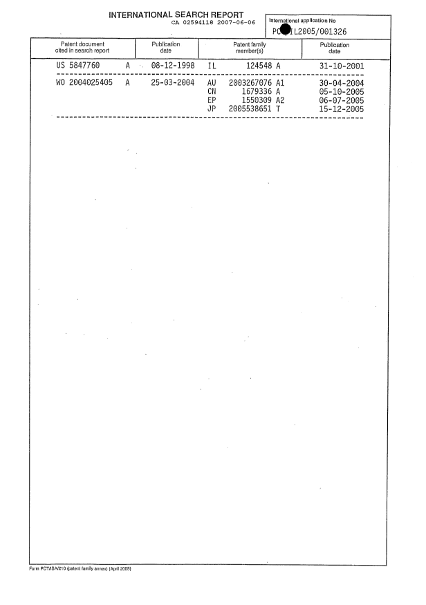 Document de brevet canadien 2594118. PCT 20070606. Image 7 de 7