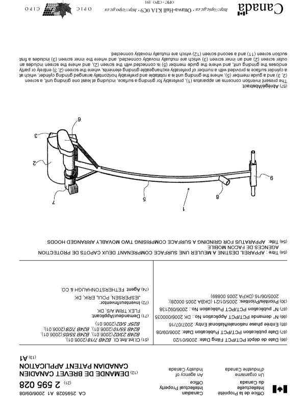 Canadian Patent Document 2595028. Cover Page 20071003. Image 1 of 1
