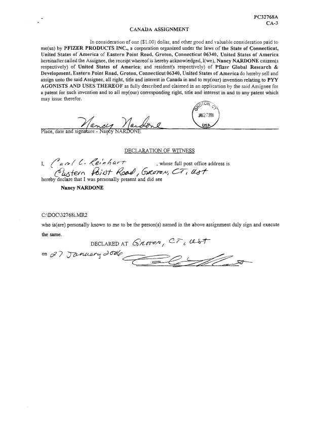 Document de brevet canadien 2596977. Cession 20071011. Image 3 de 3