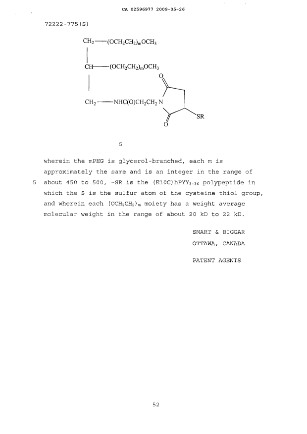 Document de brevet canadien 2596977. Revendications 20100111. Image 9 de 9