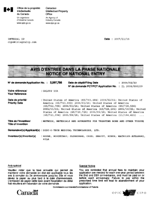 Document de brevet canadien 2597786. Correspondance 20071116. Image 1 de 1
