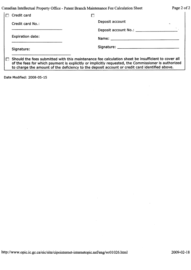 Document de brevet canadien 2597891. Taxes 20090812. Image 2 de 3