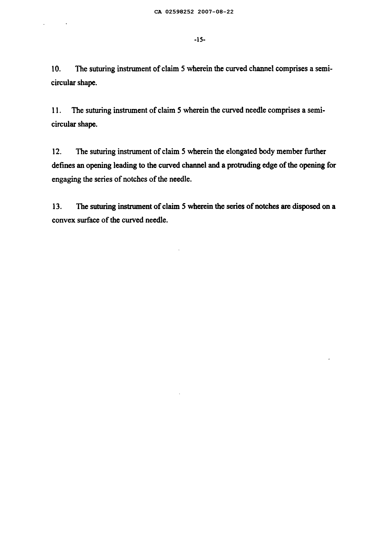 Document de brevet canadien 2598252. Revendications 20070822. Image 2 de 2