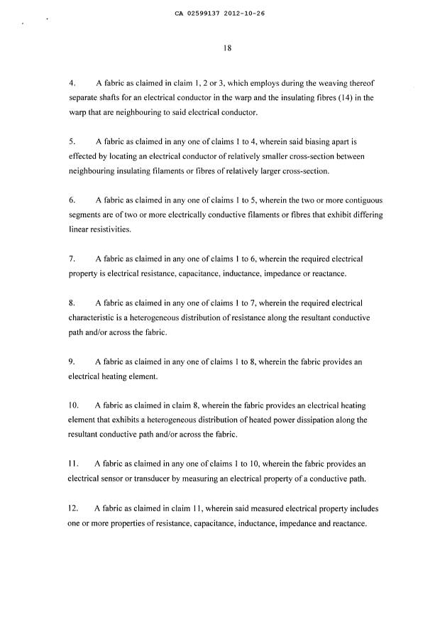 Document de brevet canadien 2599137. Revendications 20121026. Image 2 de 3