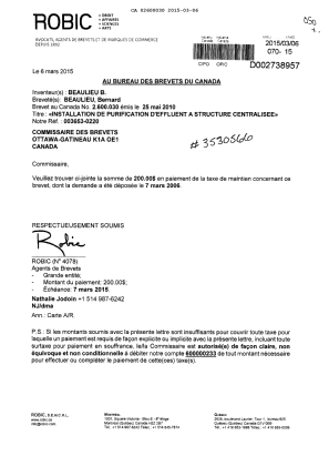 Document de brevet canadien 2600030. Taxes 20150306. Image 1 de 1