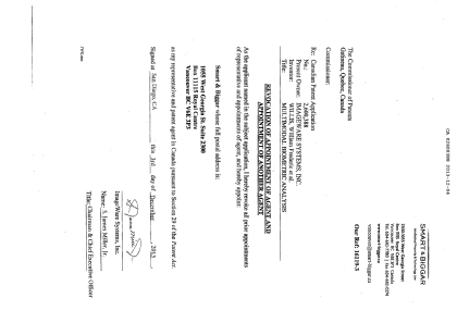 Document de brevet canadien 2600388. Correspondance 20121204. Image 7 de 7