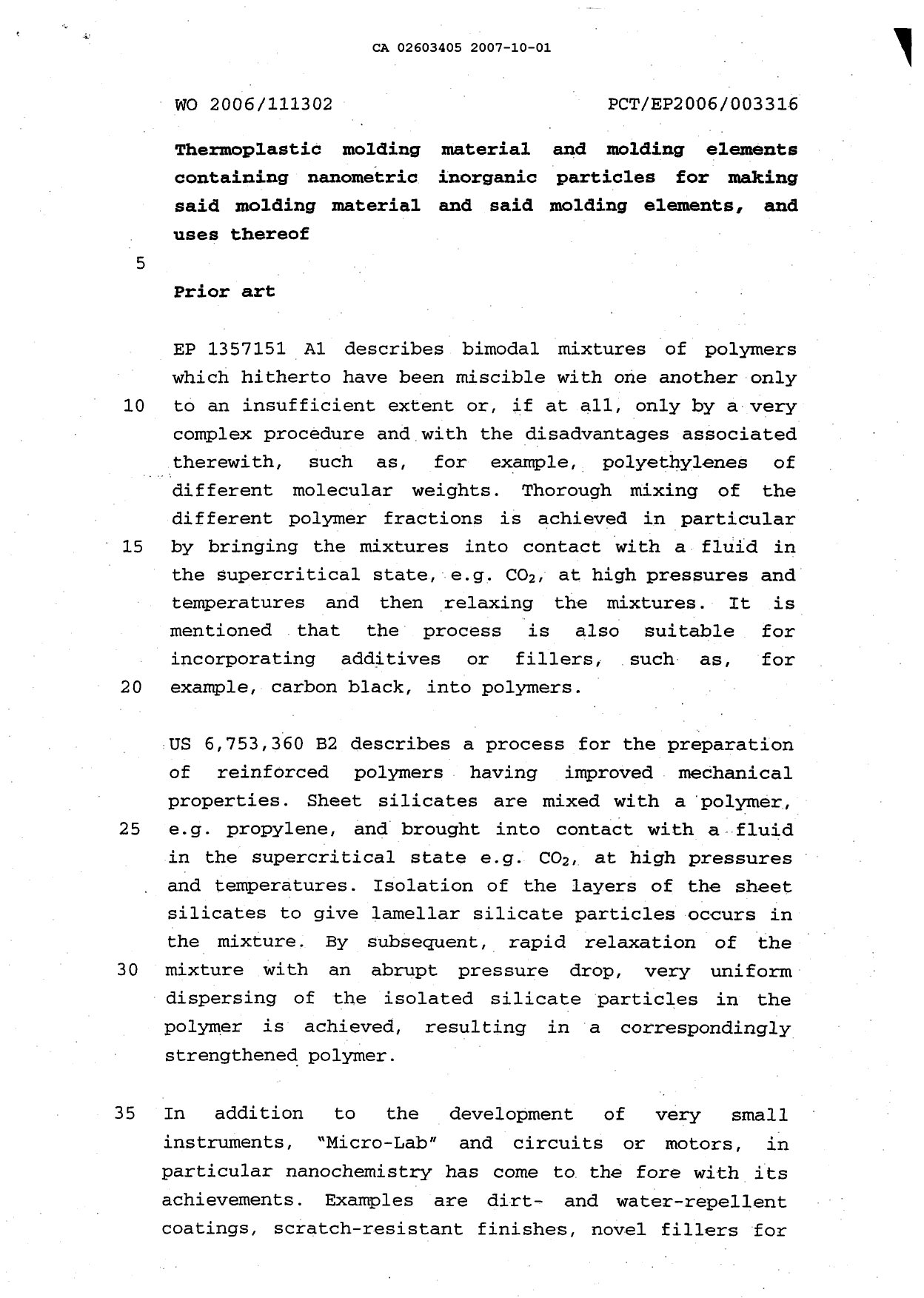 Canadian Patent Document 2603405. Description 20061201. Image 1 of 22