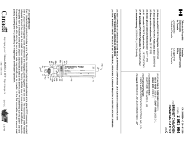 Canadian Patent Document 2603994. Cover Page 20131213. Image 1 of 1