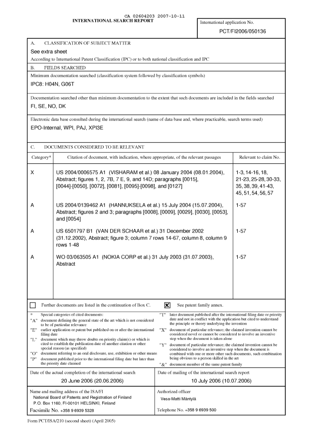 Document de brevet canadien 2604203. PCT 20071011. Image 1 de 3