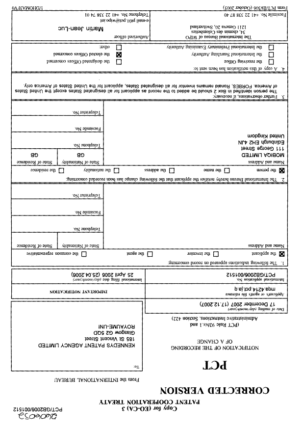 Document de brevet canadien 2606052. PCT 20071231. Image 1 de 1