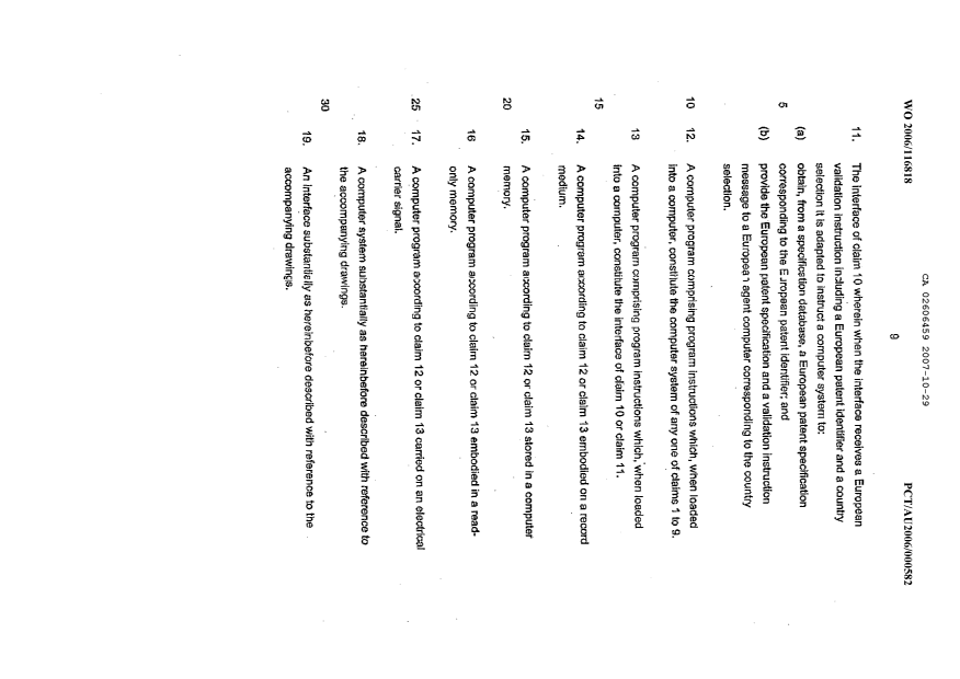 Document de brevet canadien 2606459. Revendications 20061229. Image 3 de 3