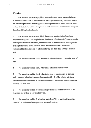 Document de brevet canadien 2606515. Revendications 20071027. Image 1 de 2
