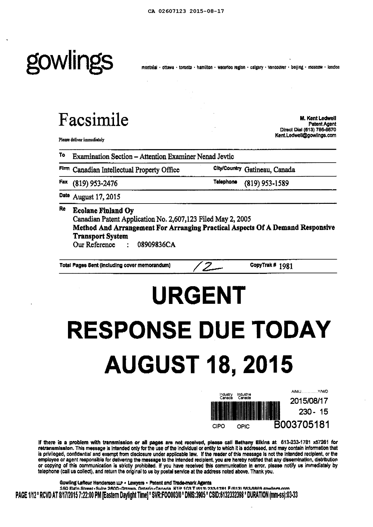 Canadian Patent Document 2607123. Amendment 20150817. Image 12 of 12