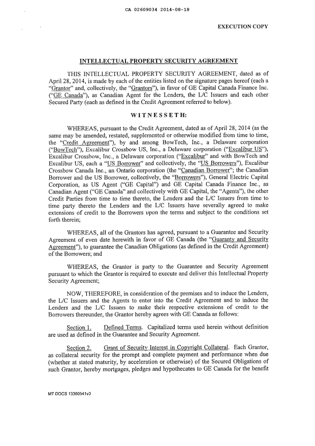 Document de brevet canadien 2609034. Cession 20140818. Image 2 de 7