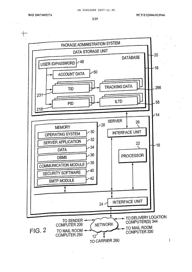 Document de brevet canadien 2610286. Dessins 20071130. Image 2 de 25