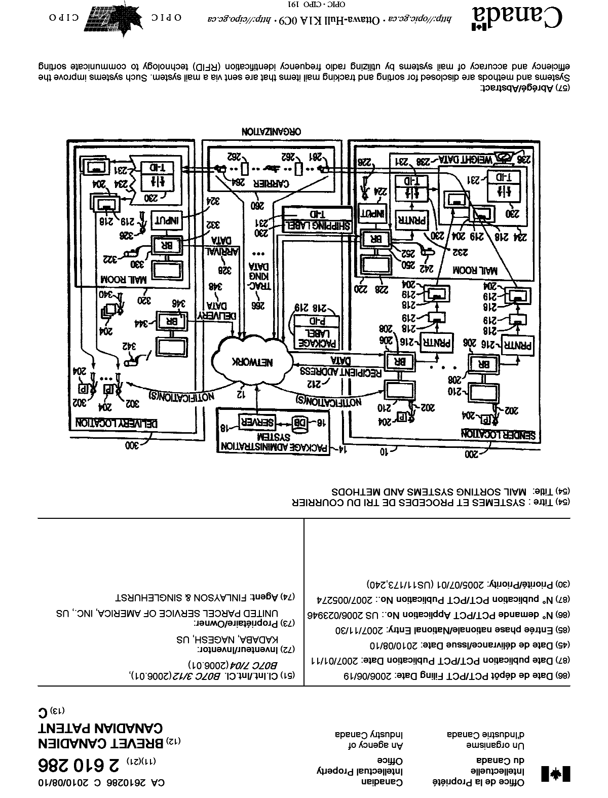 Document de brevet canadien 2610286. Page couverture 20091221. Image 1 de 2