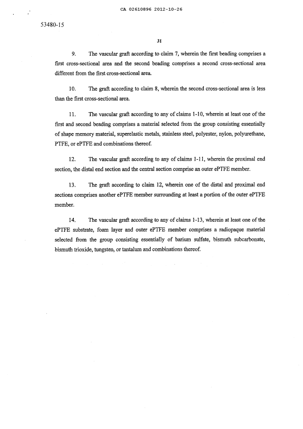 Document de brevet canadien 2610896. Revendications 20111226. Image 2 de 2