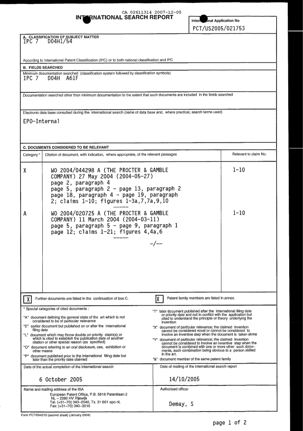 Document de brevet canadien 2611314. PCT 20071205. Image 2 de 4