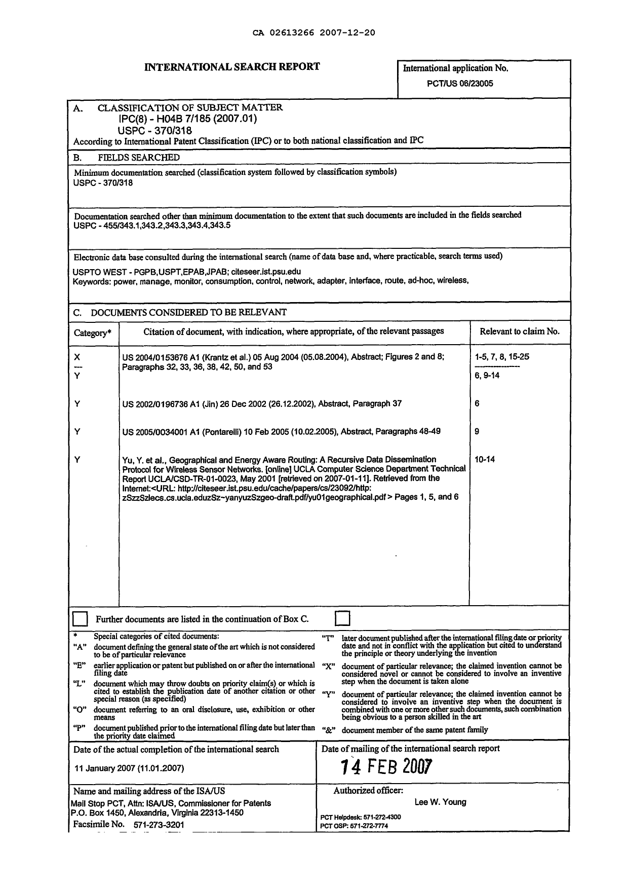 Document de brevet canadien 2613266. PCT 20071220. Image 1 de 1