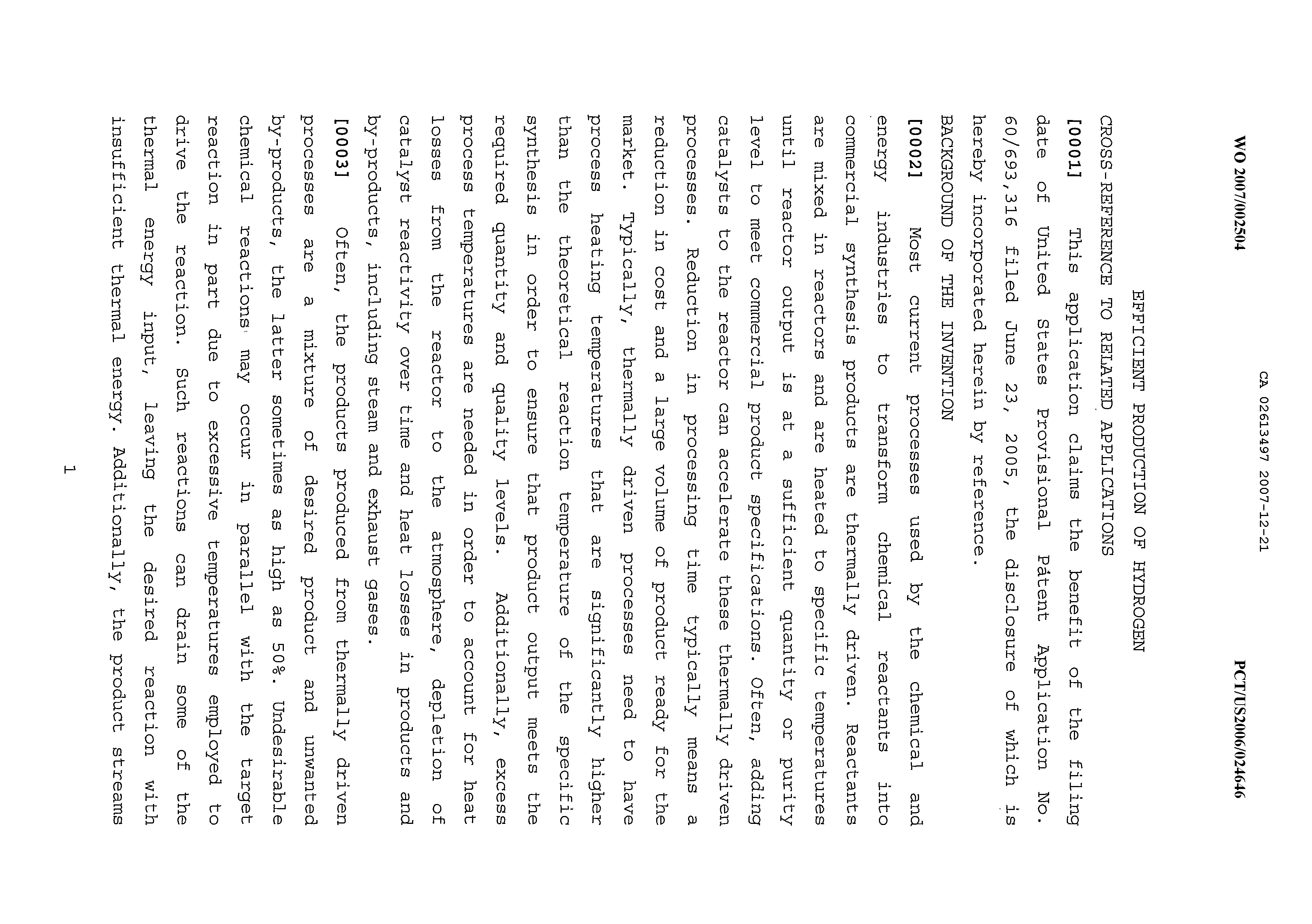 Canadian Patent Document 2613497. Description 20061221. Image 1 of 43