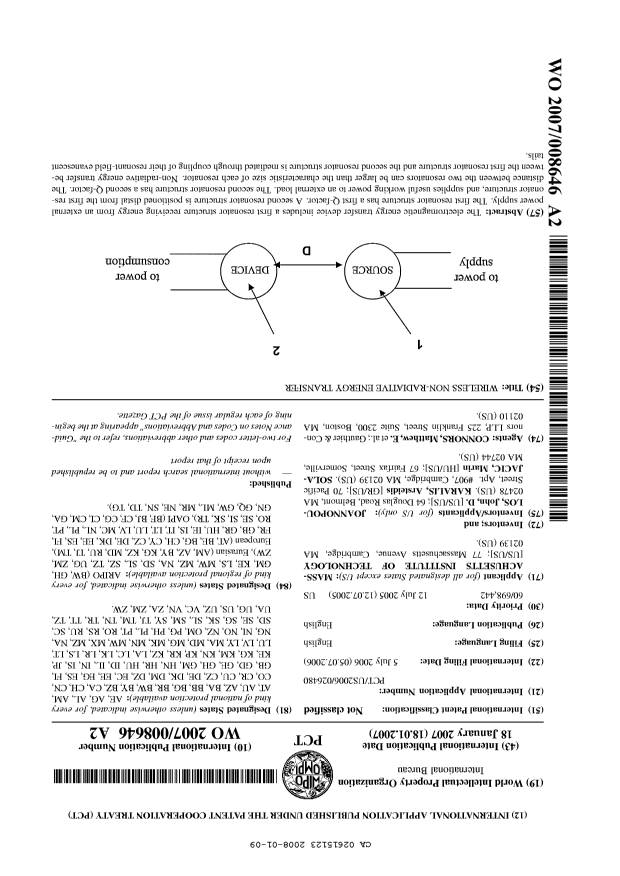 Canadian Patent Document 2615123. Abstract 20080109. Image 1 of 1