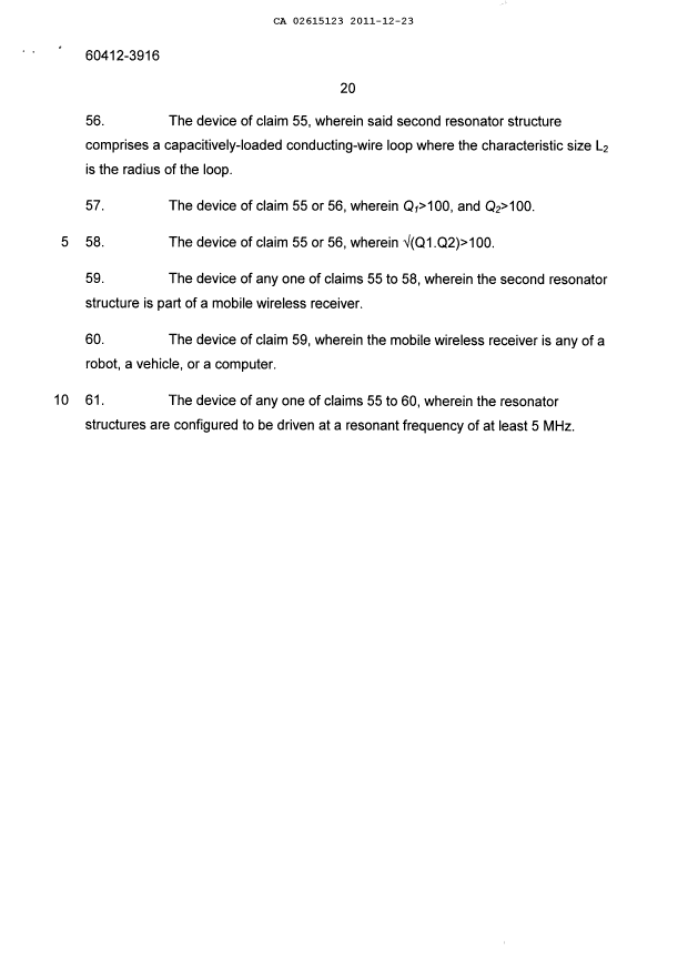 Document de brevet canadien 2615123. Poursuite-Amendment 20111223. Image 10 de 10