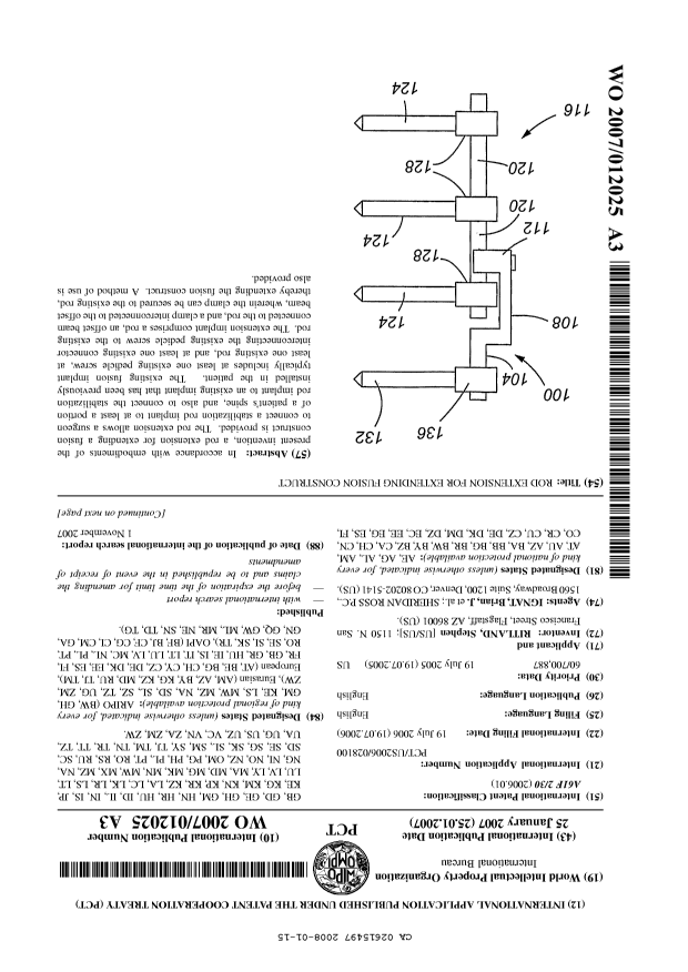 Canadian Patent Document 2615497. Abstract 20080115. Image 1 of 2