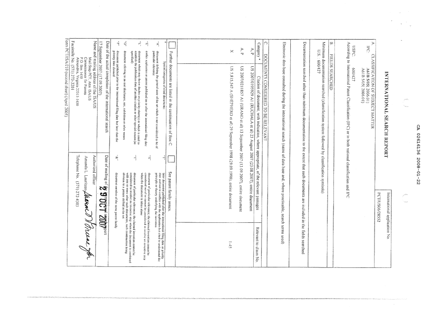 Document de brevet canadien 2616136. PCT 20080122. Image 1 de 1