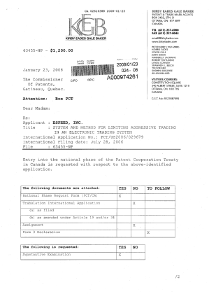 Document de brevet canadien 2616388. Cession 20080123. Image 1 de 4