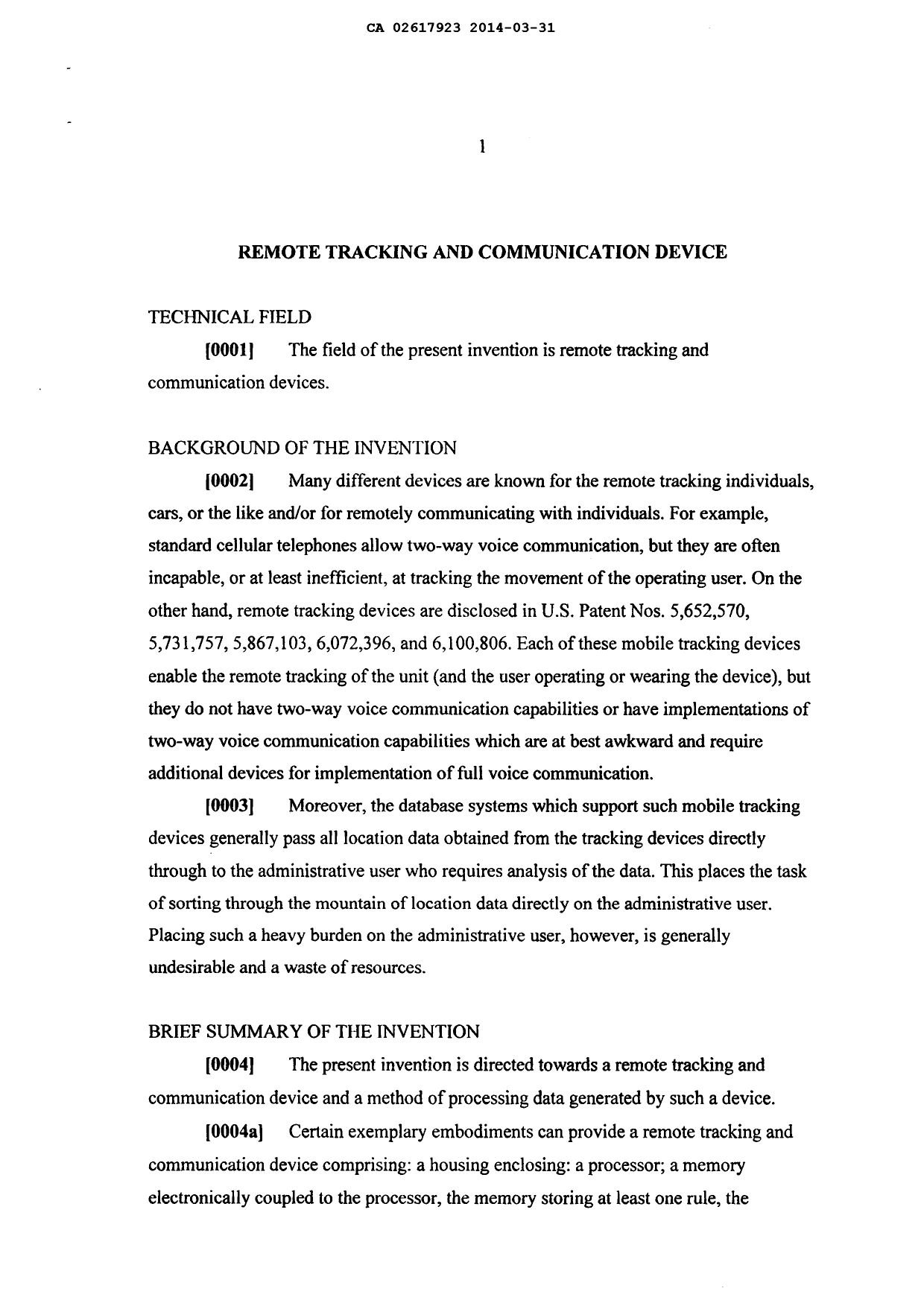 Document de brevet canadien 2617923. Description 20140331. Image 1 de 17