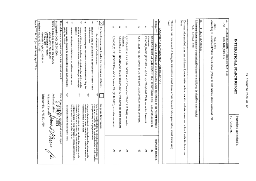 Document de brevet canadien 2618576. PCT 20080208. Image 1 de 2