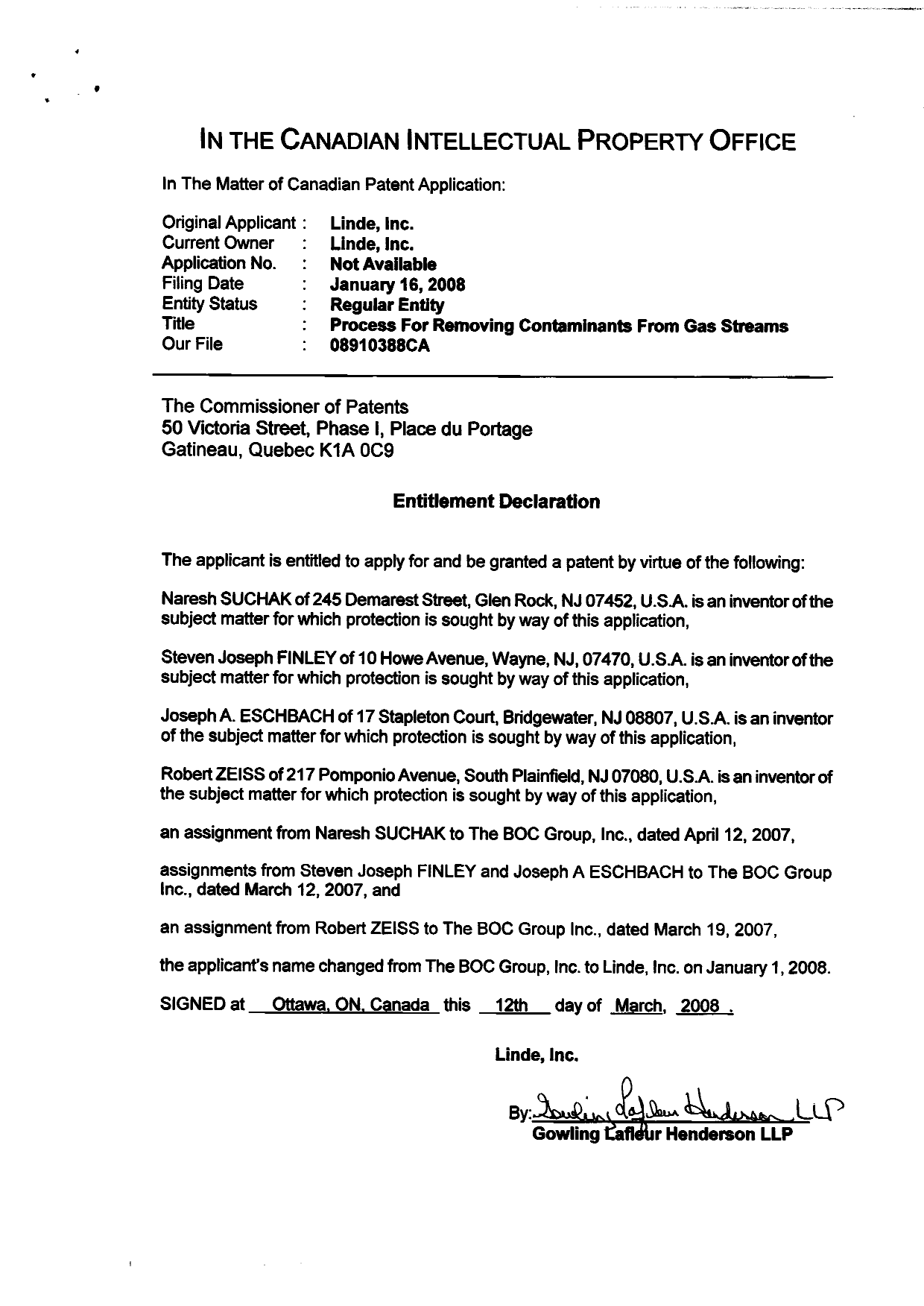 Canadian Patent Document 2618778. Correspondence 20080312. Image 2 of 2