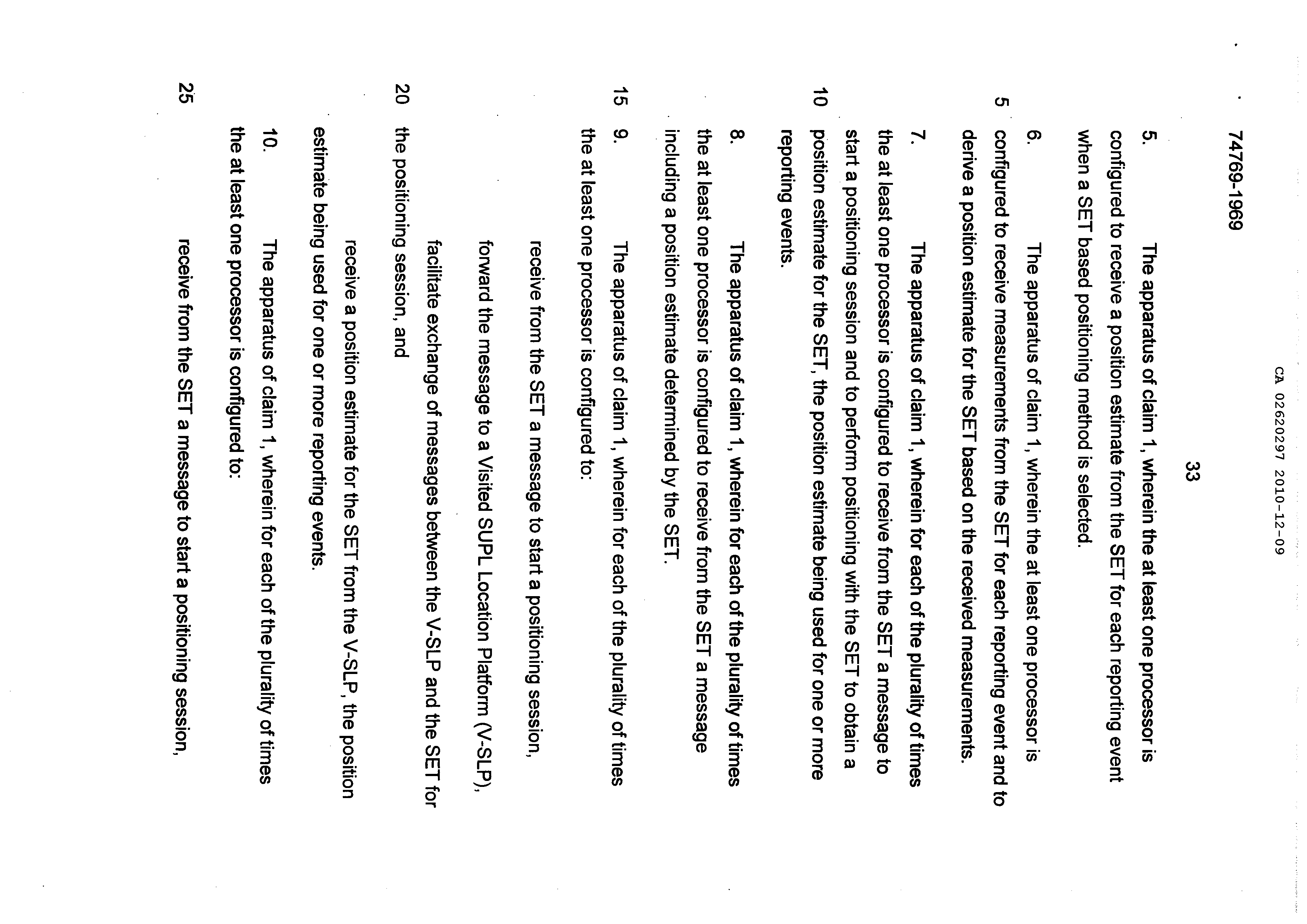 Document de brevet canadien 2620297. Revendications 20101225. Image 2 de 12
