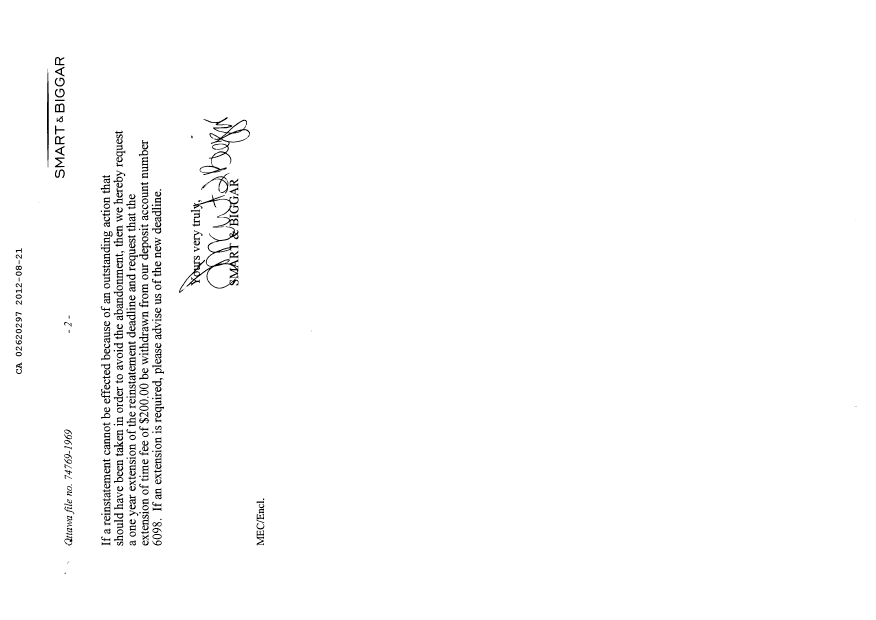 Canadian Patent Document 2620297. Correspondence 20111221. Image 2 of 2
