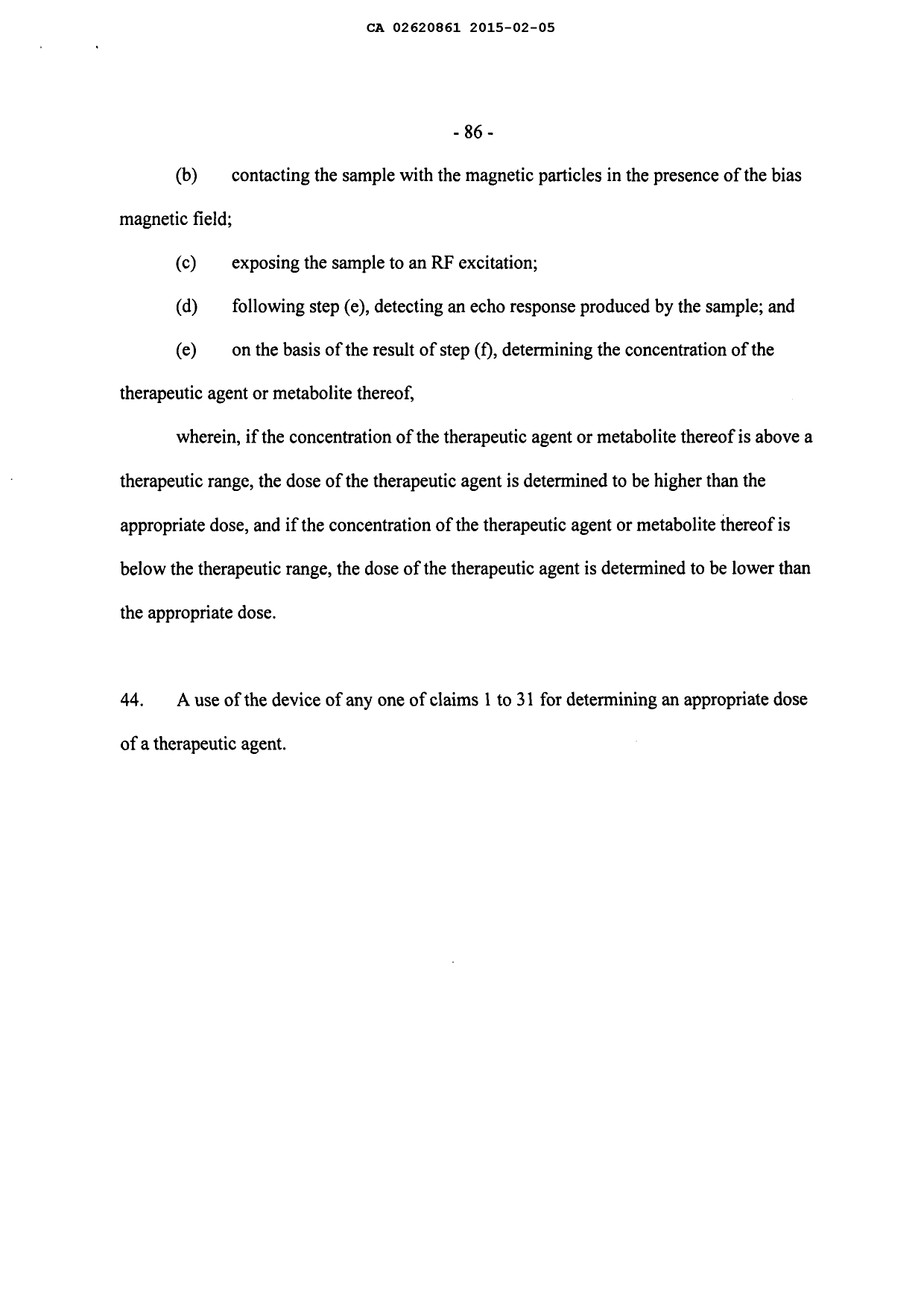 Document de brevet canadien 2620861. Revendications 20141205. Image 8 de 8