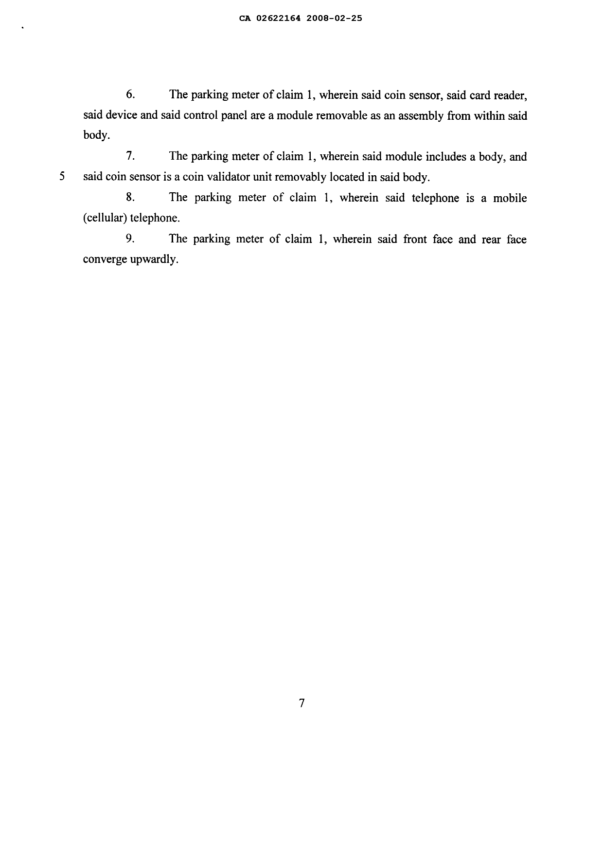 Document de brevet canadien 2622164. Revendications 20071225. Image 2 de 2
