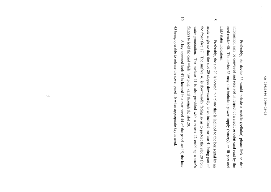 Document de brevet canadien 2622164. Description 20071225. Image 5 de 5