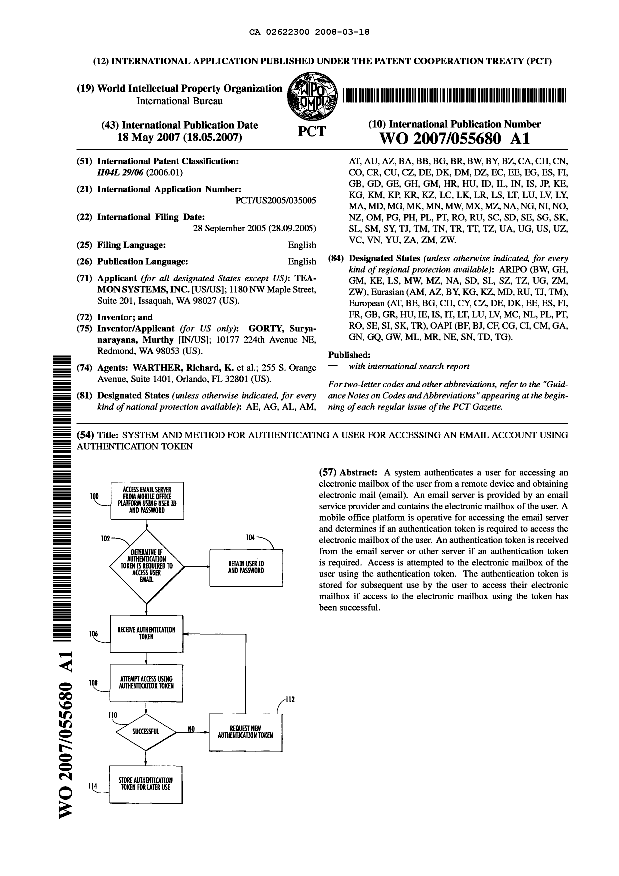 Document de brevet canadien 2622300. Abrégé 20080318. Image 1 de 1